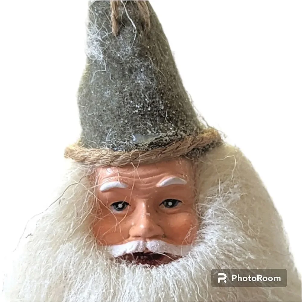 Pottery Barn Pine Cone Santa Ornament